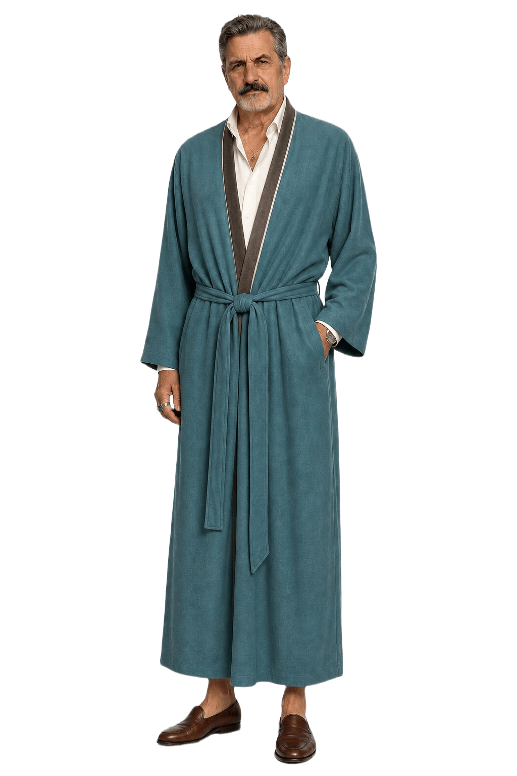 1990s Teal Cotton Blend Dress - Model