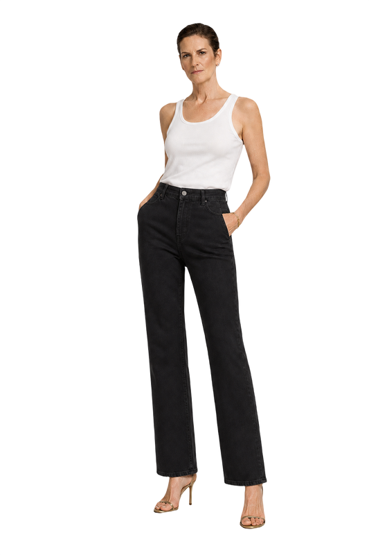 1980s Black Denim Jeans - Model