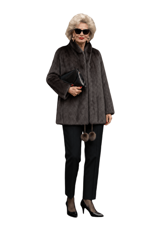 1980s Dark Brown Fur Coat - Model