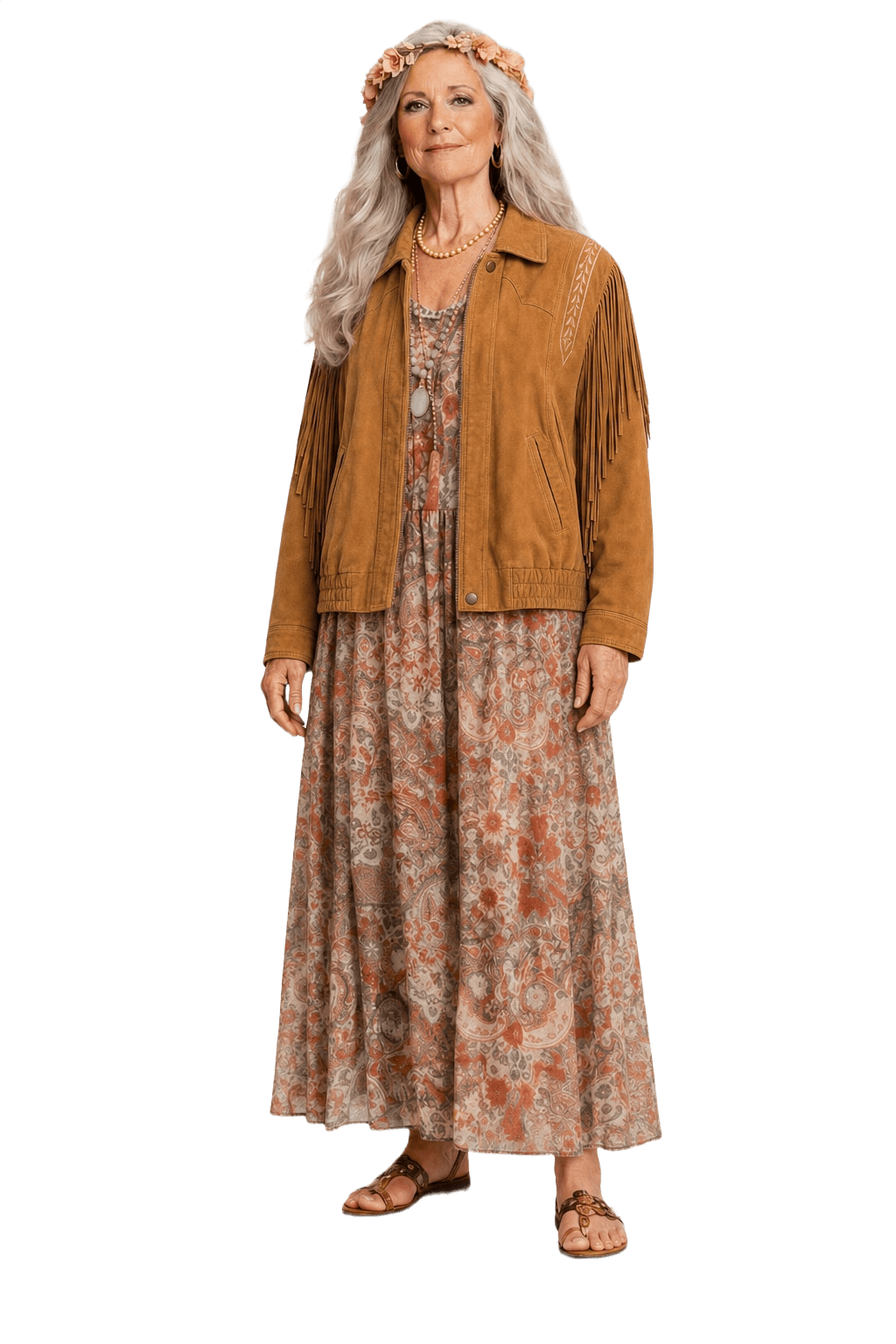 1980s Tan Suede Jacket - Model