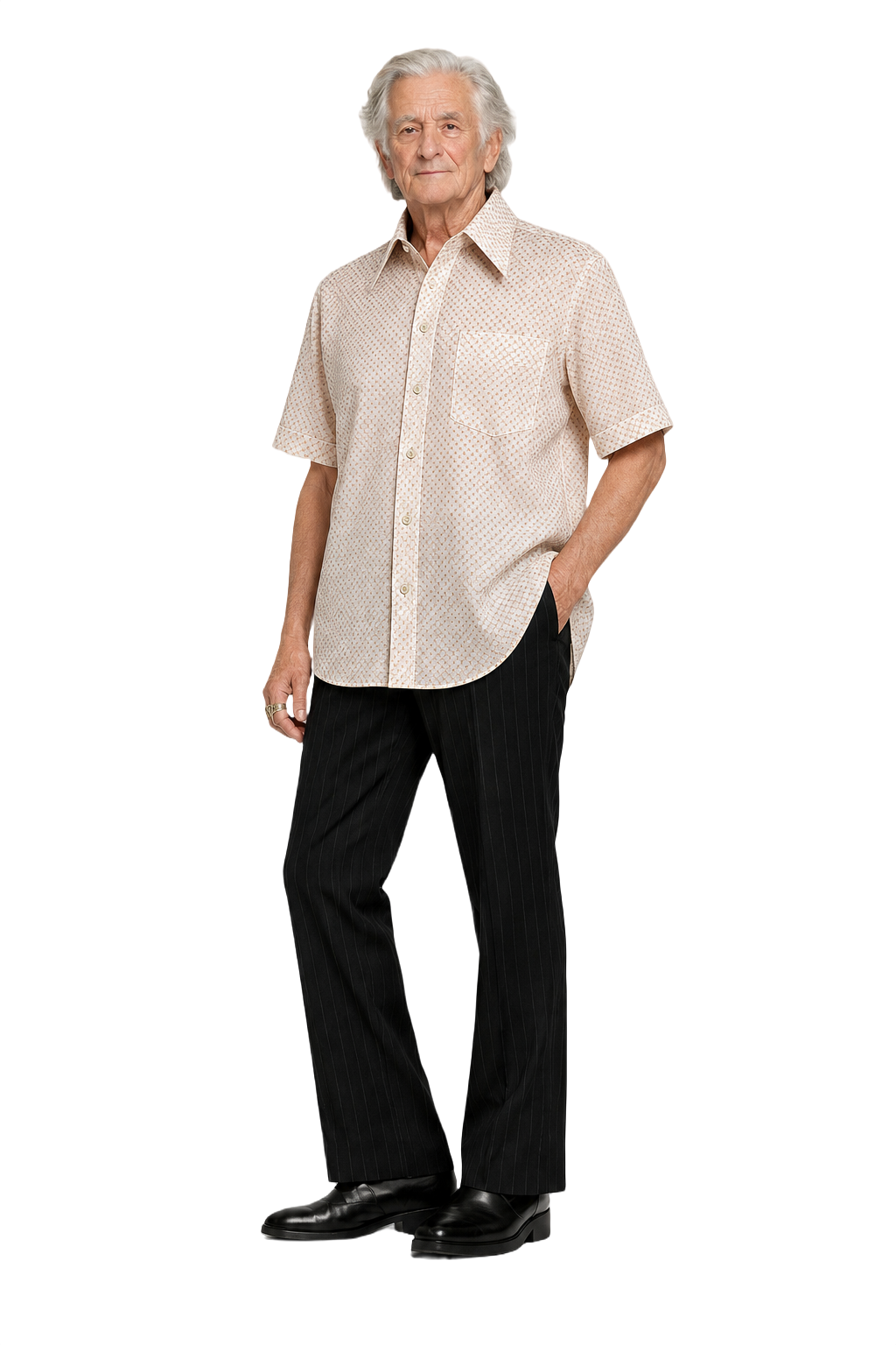1970s Cream Cotton Shirt - Model