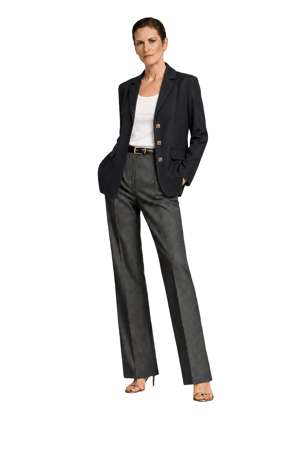 1990s Black Wool Blend Blazer - Model