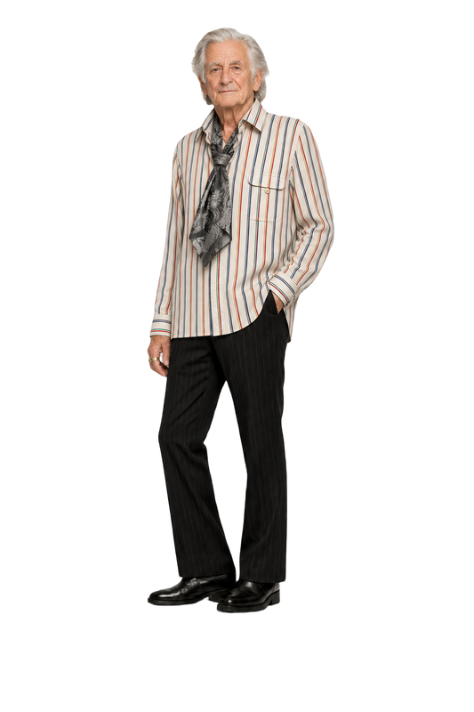 1970s Cream Cotton Shirt - Model