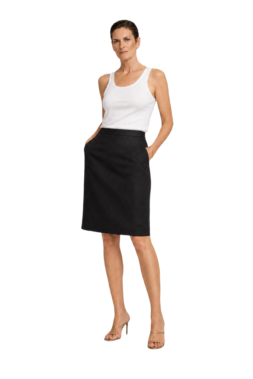 1990s Black Acrylic Skirt - Model