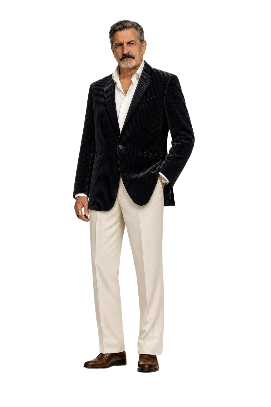 1980s Black Velvet Blazer - Model