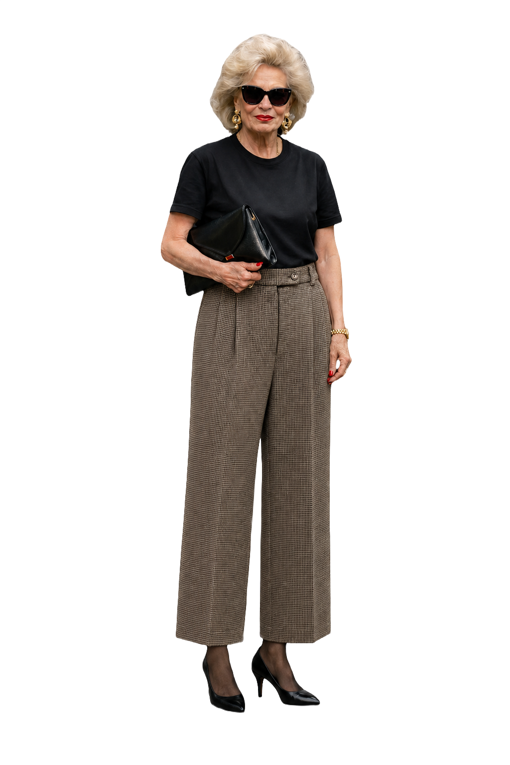 1980s Gray Wool Blend Trousers - Model