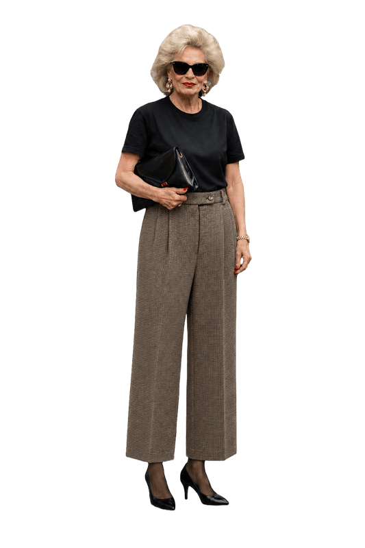 1980s Gray Wool Blend Trousers - Model