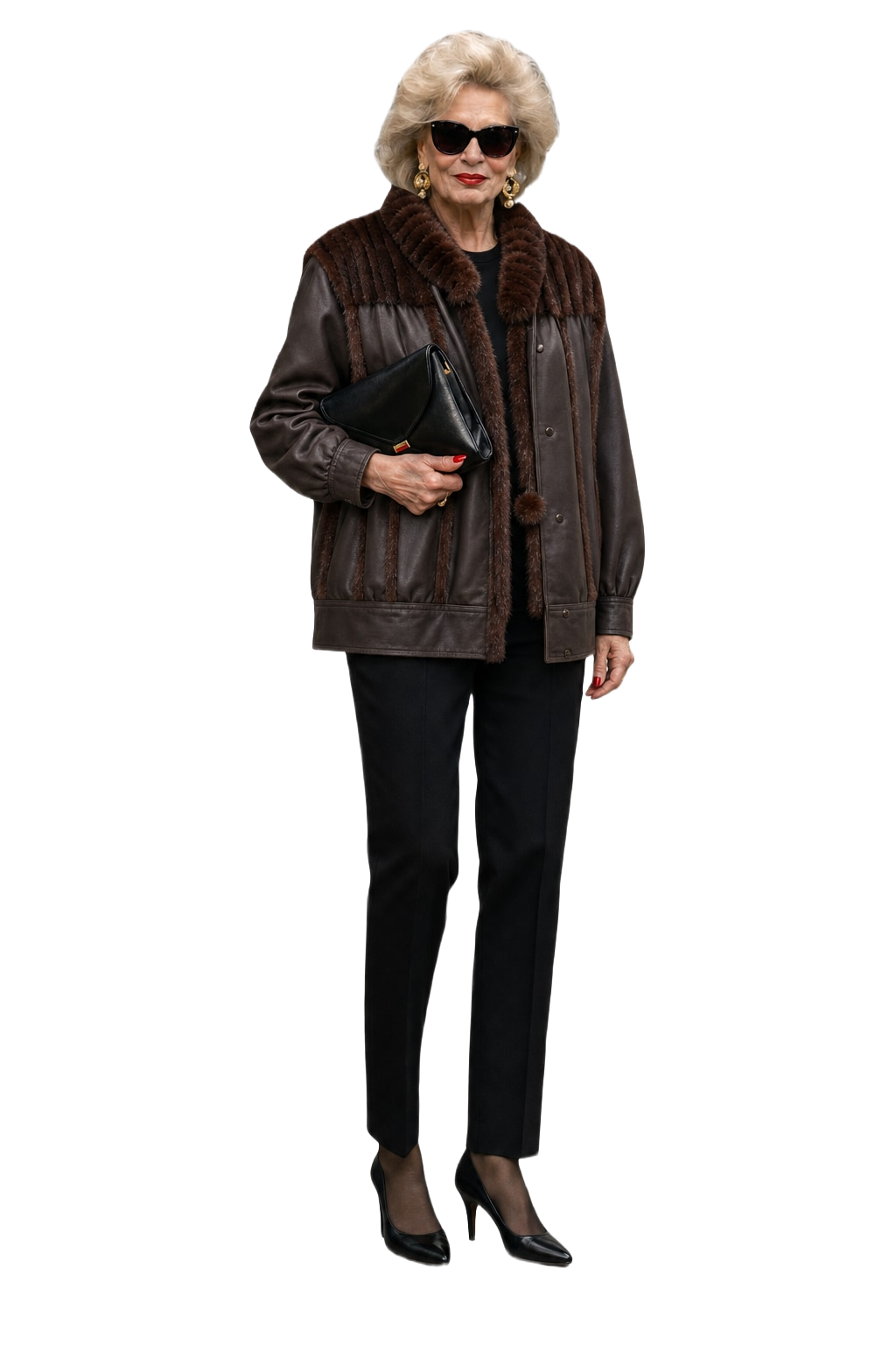 1980s Brown Leather Jacket - Model