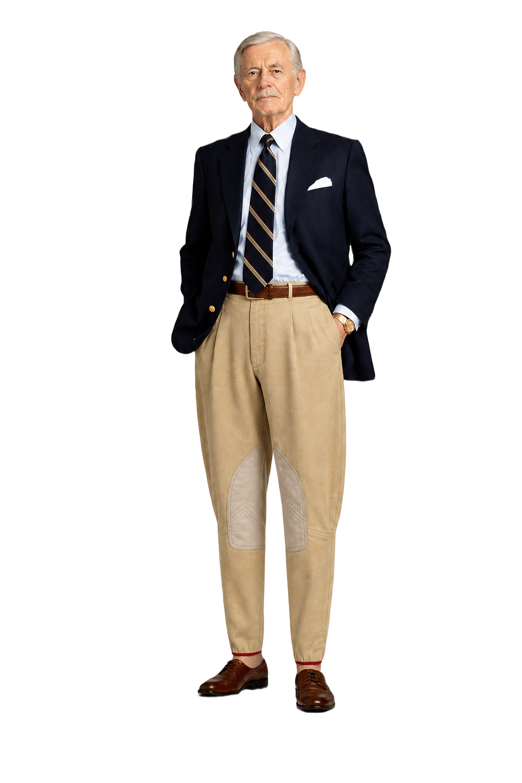 1970s Beige Cotton Trousers - Model