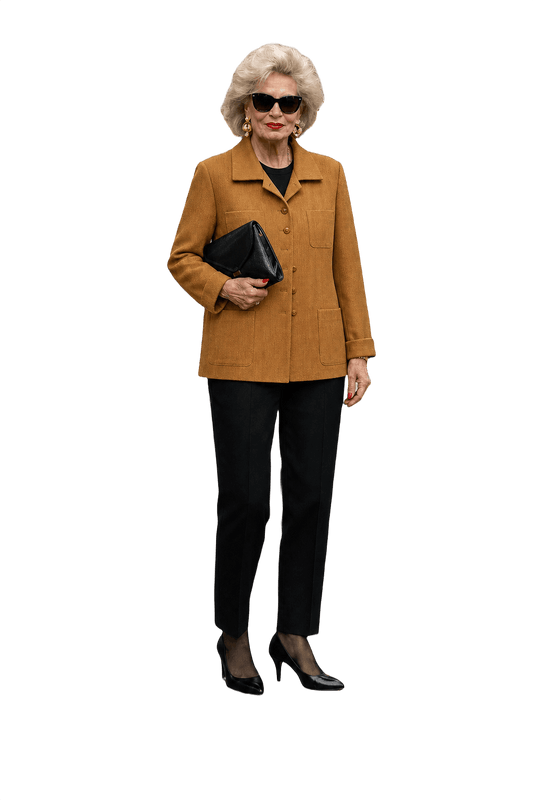 1980s Camel Wool Blend Jacket - Model