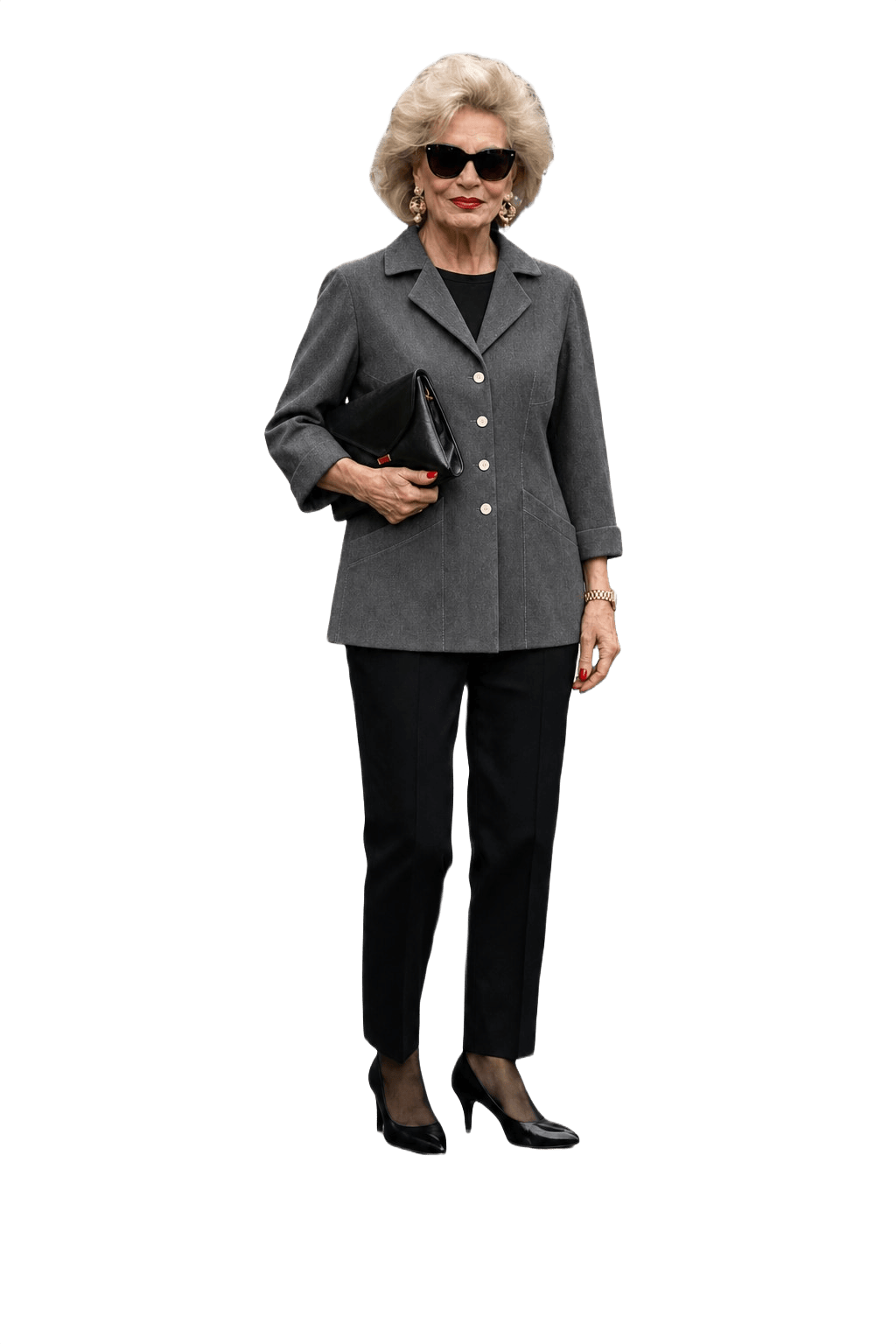 1980s Charcoal Grey Linen Jacket - Model