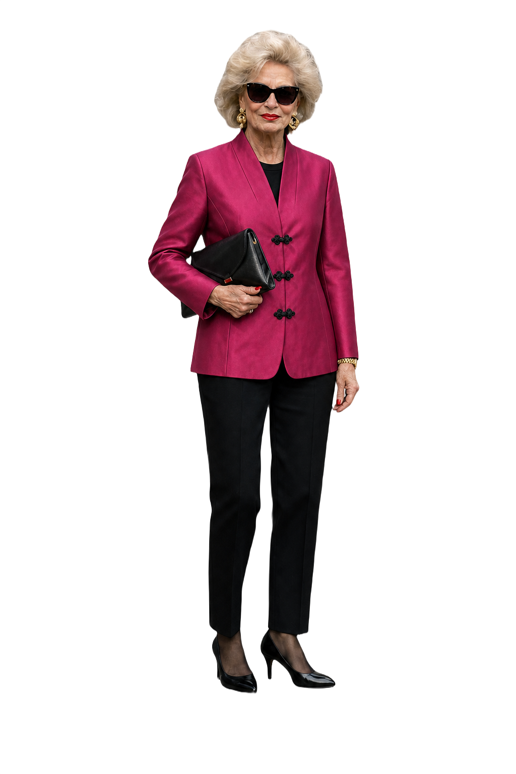 1980s Deep Crimson Silk Blazer - Model