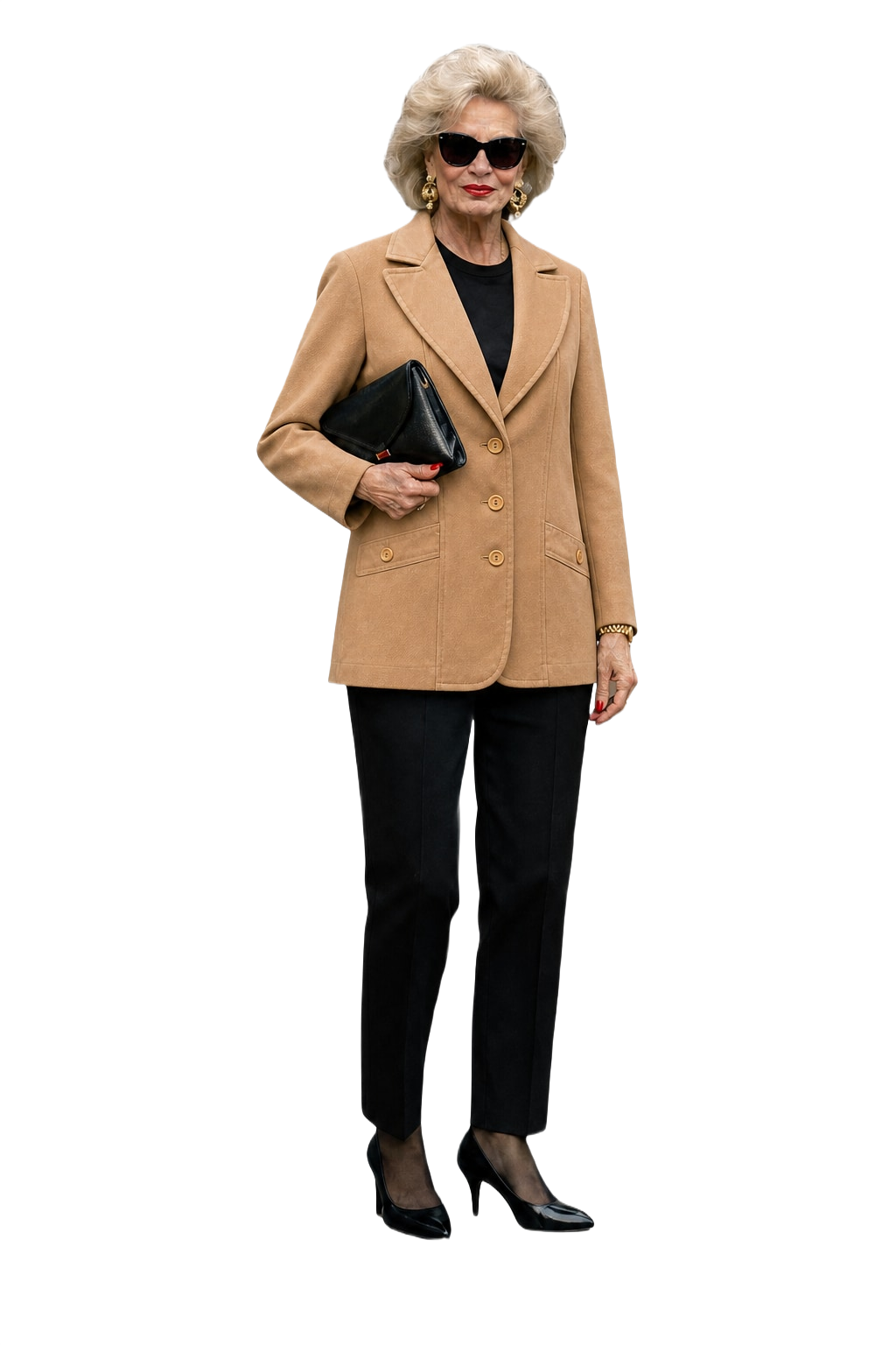 1980s Beige Cotton Blend Blazer - Model