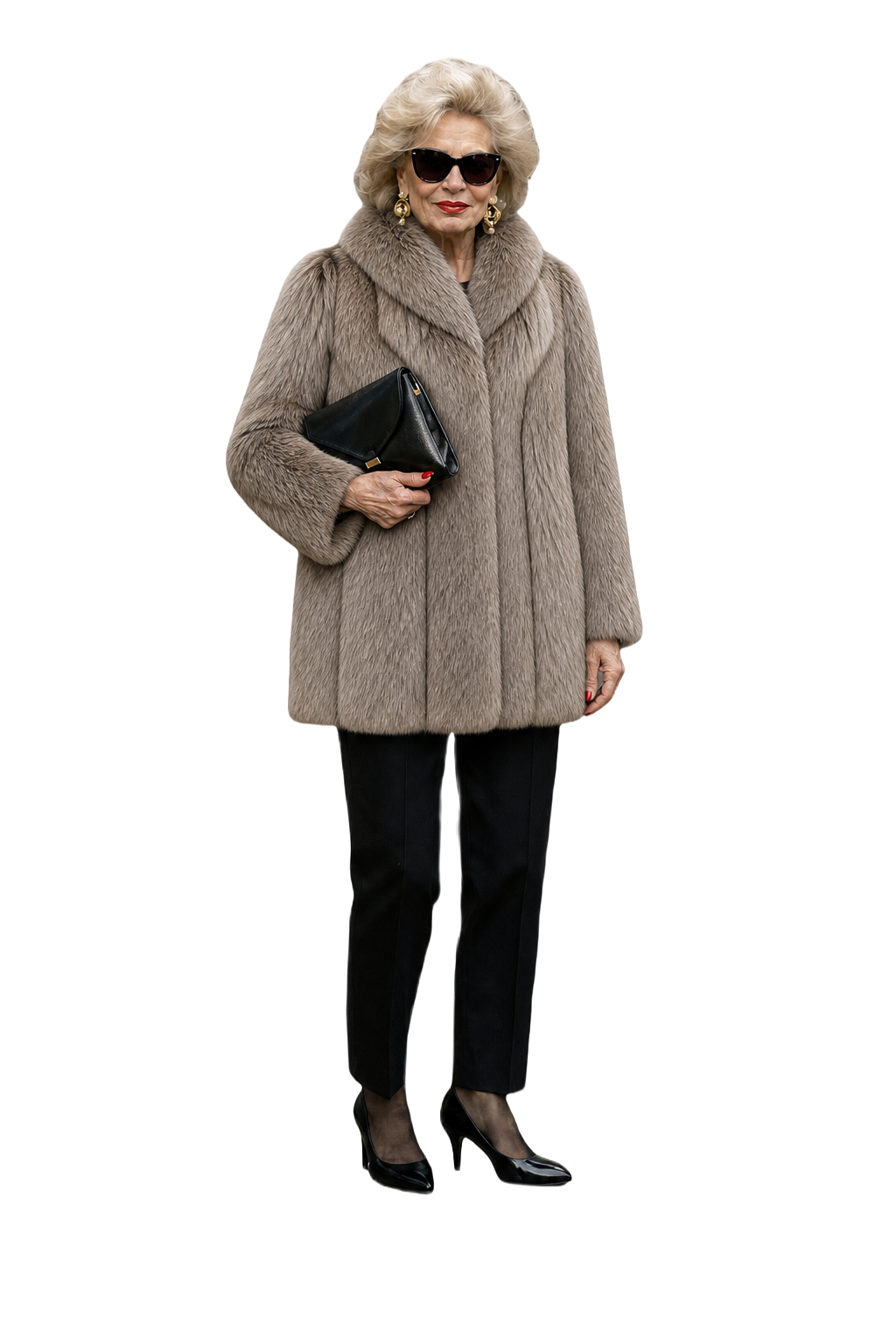 1980s Natural Brown Fur Coat - Model