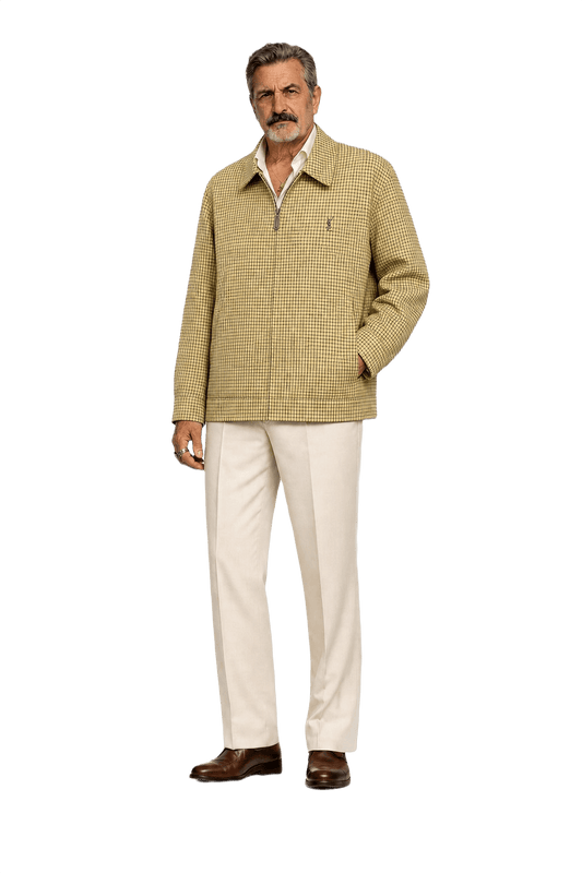 1980s Yellow Cotton Blend Jacket - Model