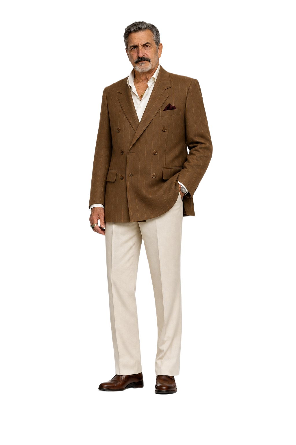 1980s Brown Wool Blazer - Model