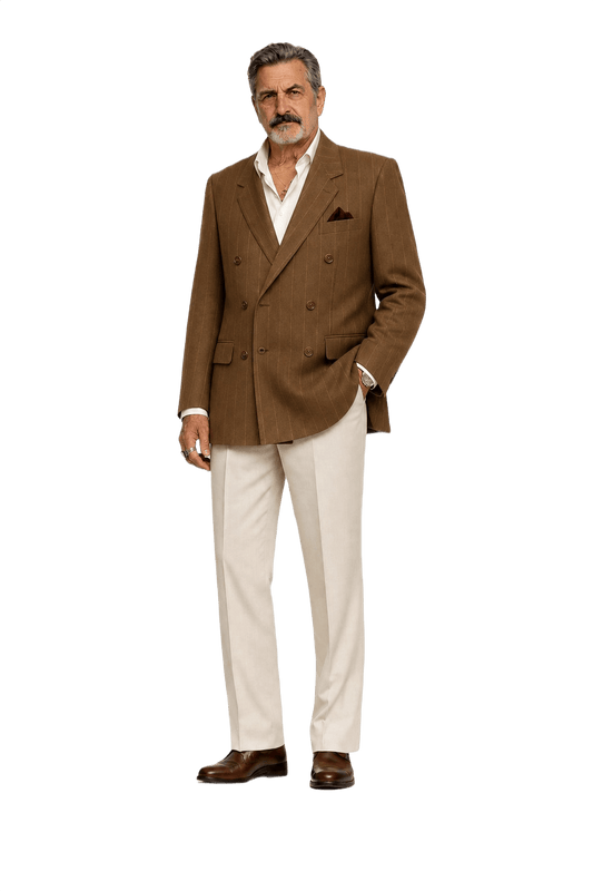 1980s Brown Wool Blazer - Model