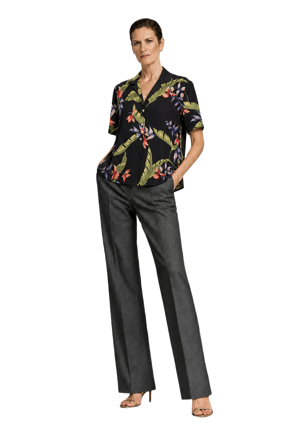 1990s Black Cotton Shirt - Model