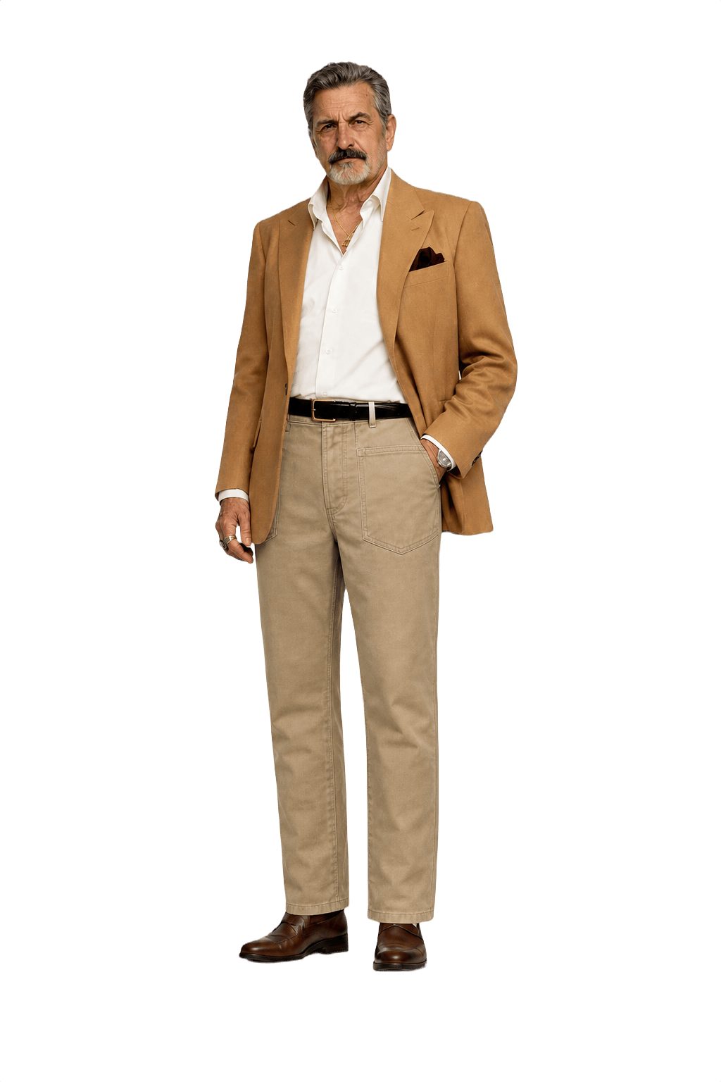 1980s Beige Cotton Trousers - Model