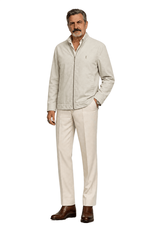 1980s Cream Cotton Jacket - Model