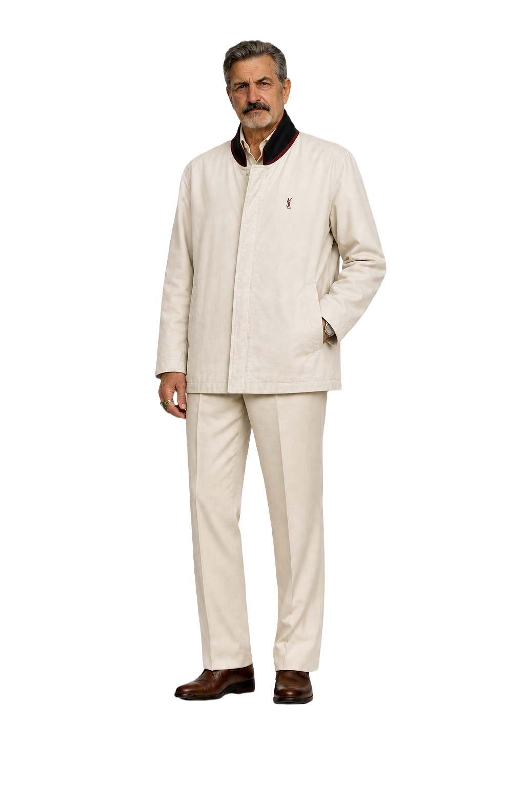 1980s Cream Cotton Jacket - Model