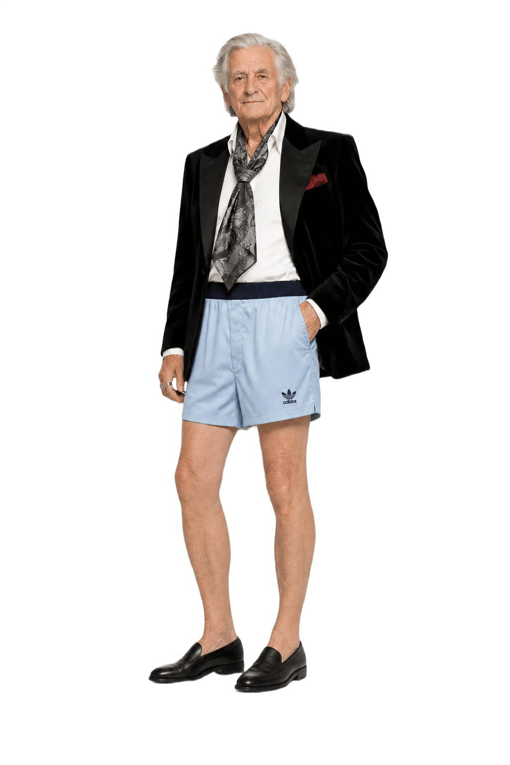1970s Light Blue Cotton Shorts - Model