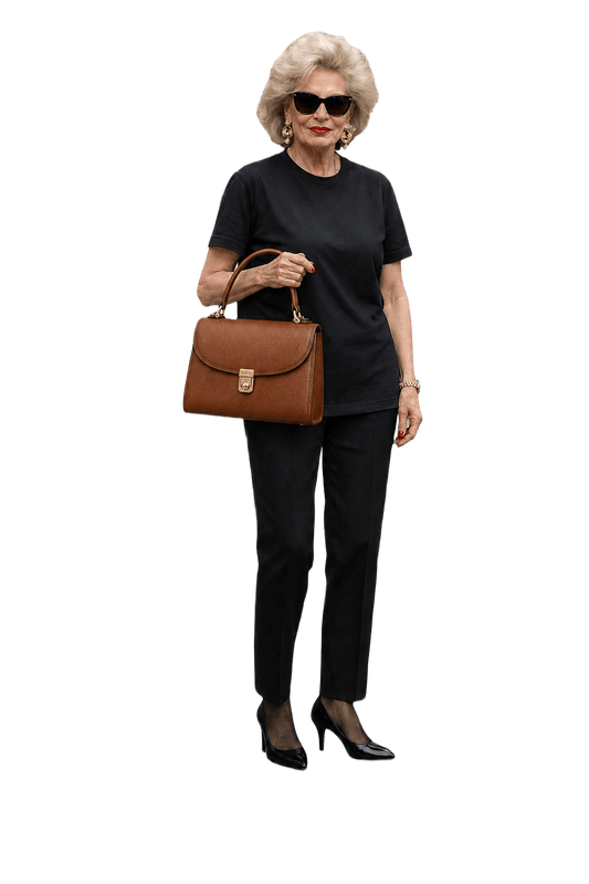 1980s Brown Leather Handbag - Model