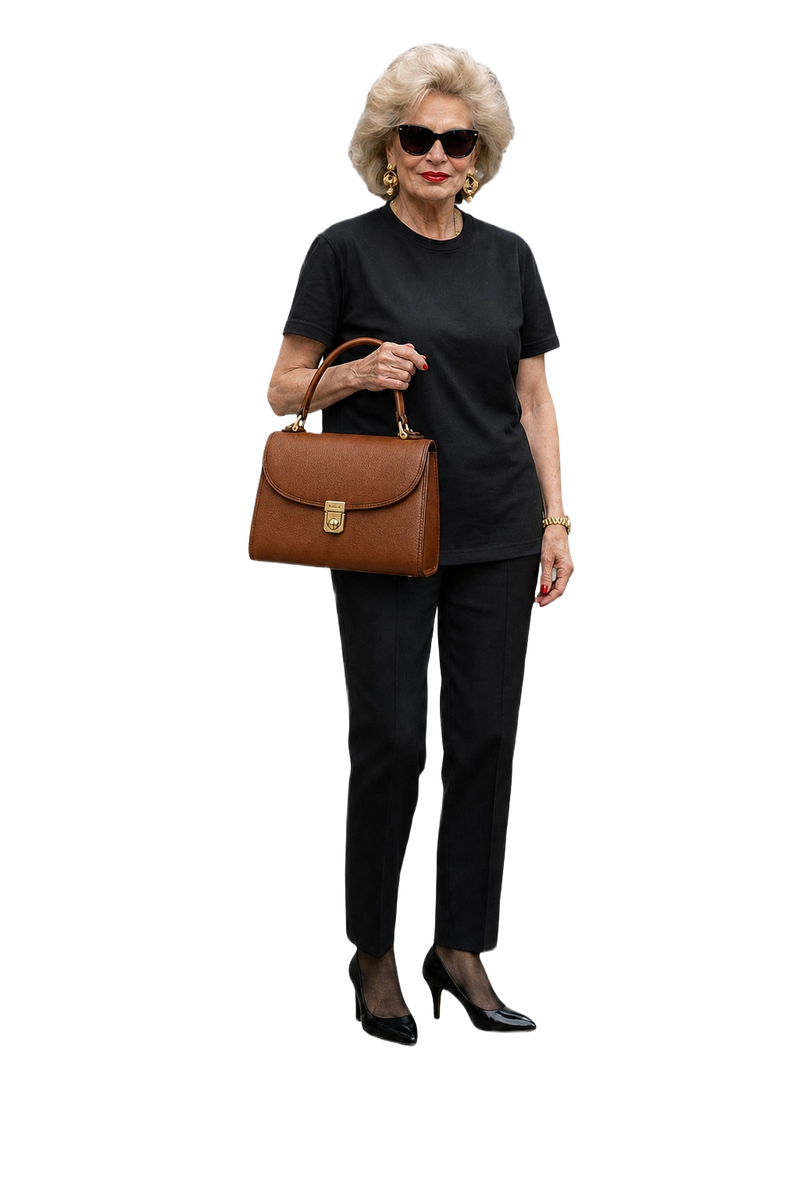 1980s Brown Leather Handbag - Model