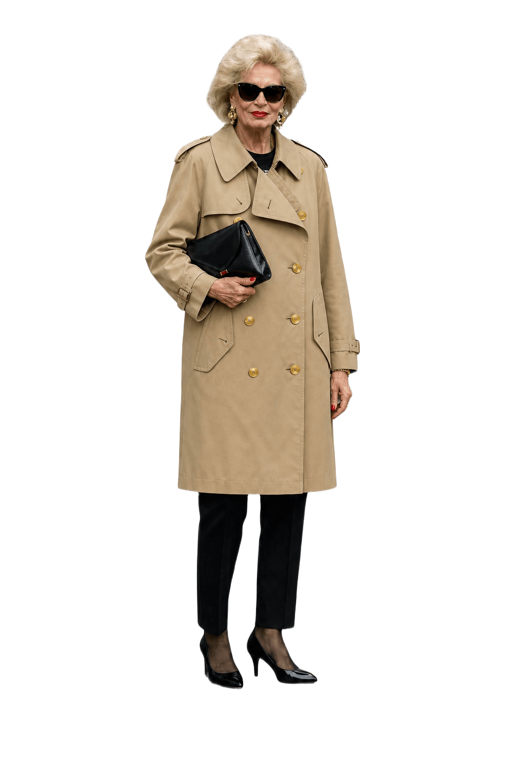 1980s Beige Cotton Blend Trench Coat - Model
