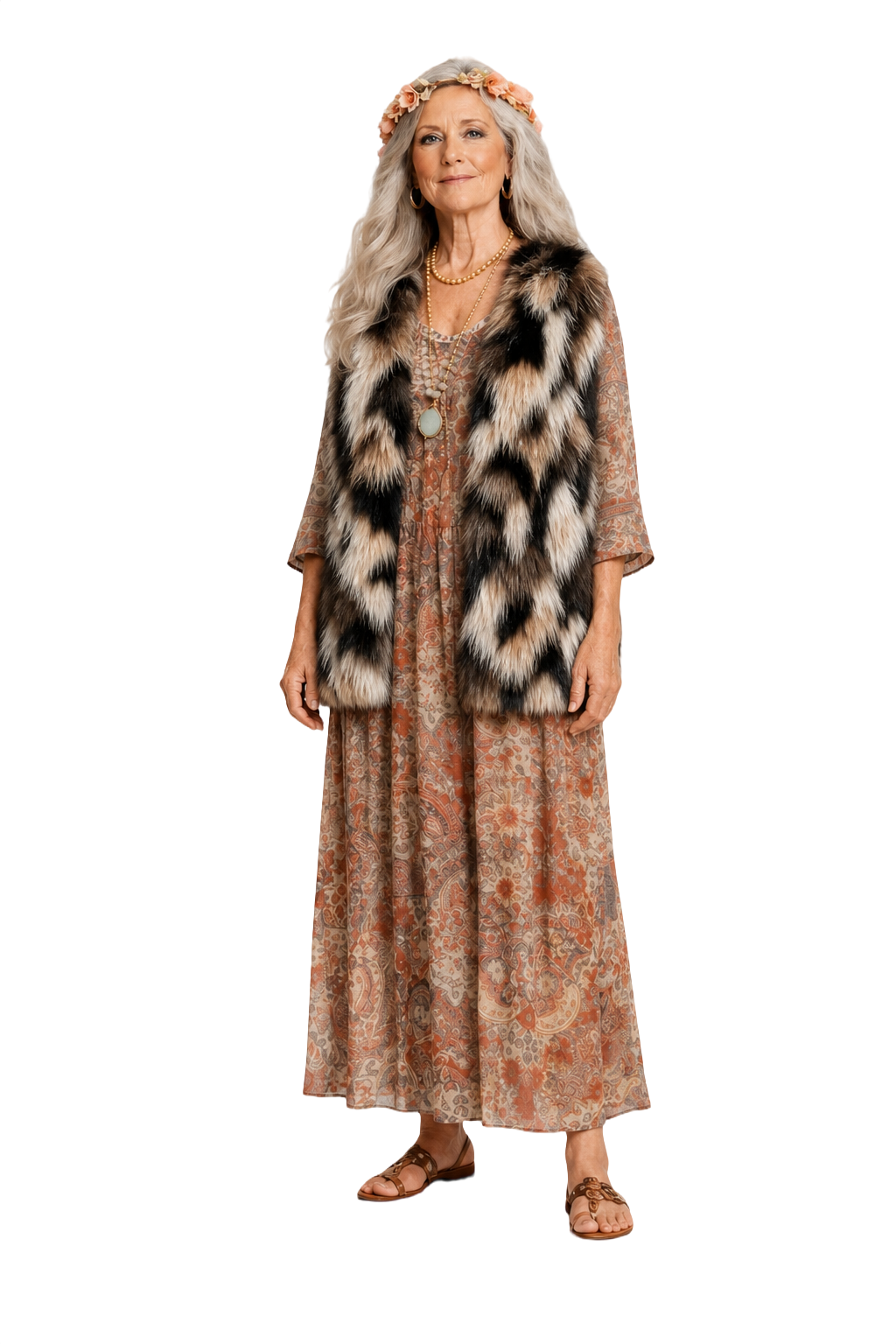 1980s Multicolor Fur Vest - Model