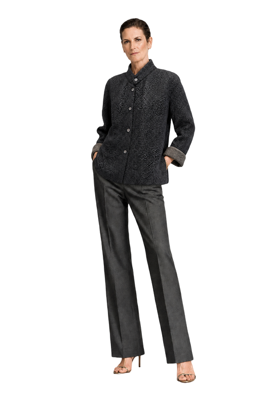 1990s Dark Gray Wool Blend Jacket - Model