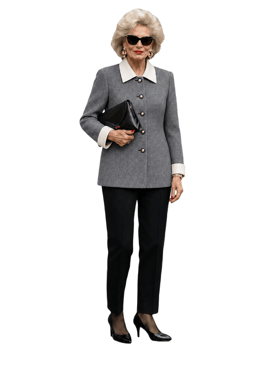 1980s Grey Wool Blend Jacket - Model