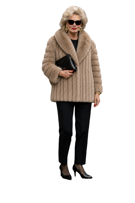 1980s Beige Fur Coat - Model