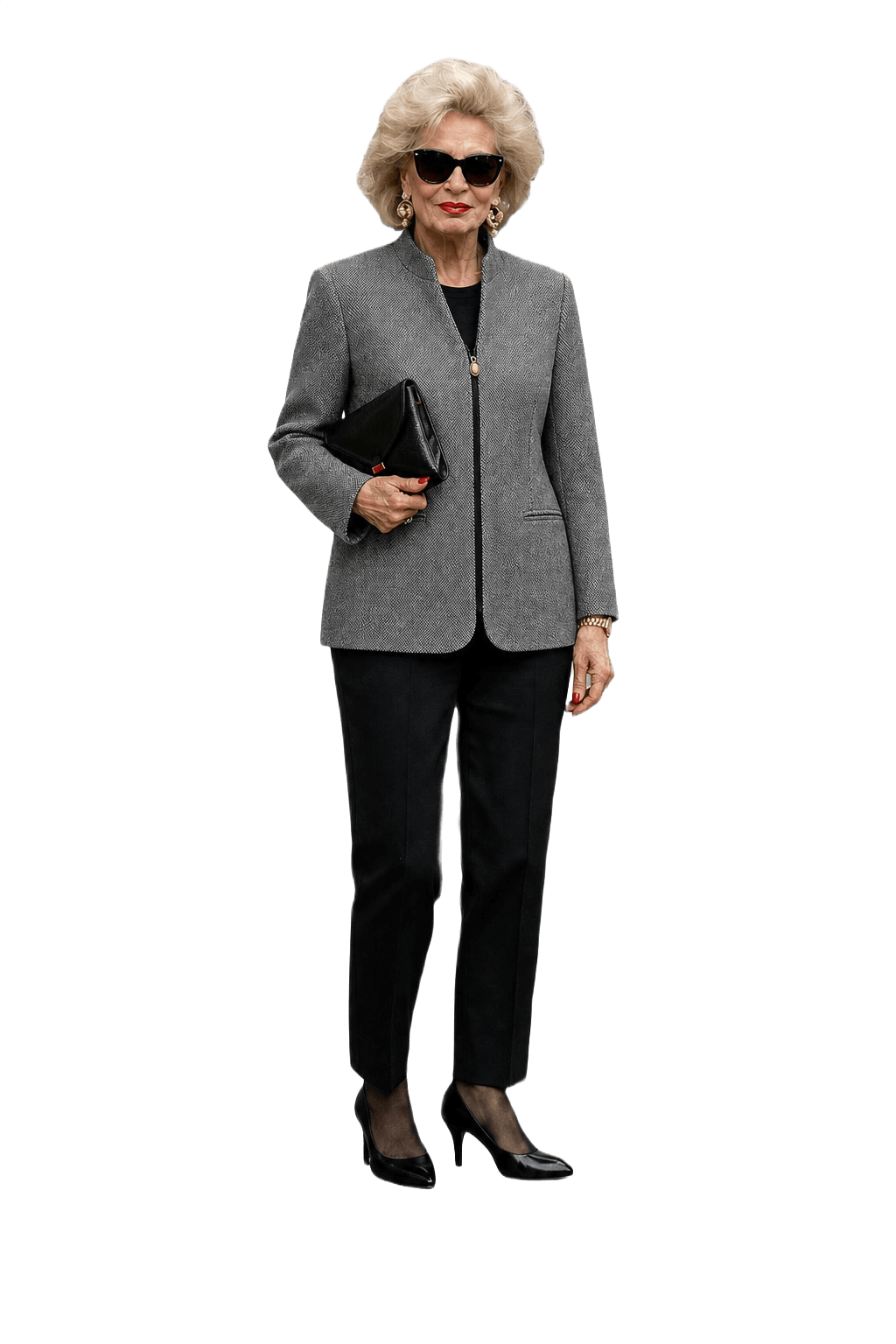 1980s Gray Wool Blazer - Model