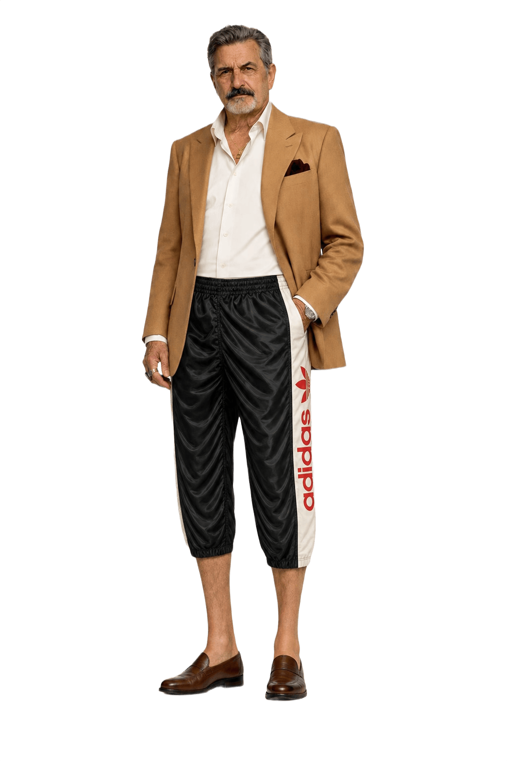 1980s Black Polyester Pants - Model