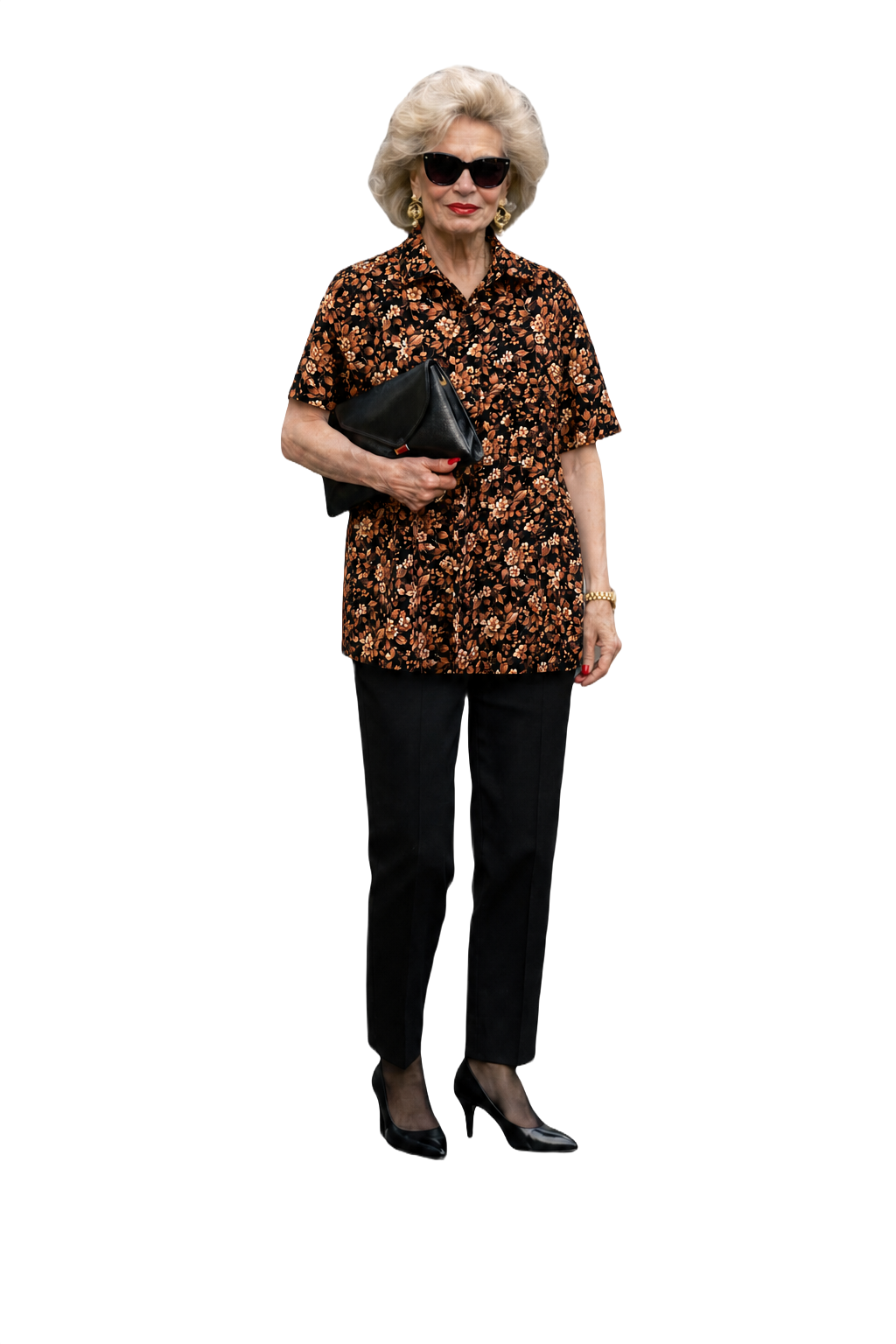 1980s Black Cotton Shirt - Model