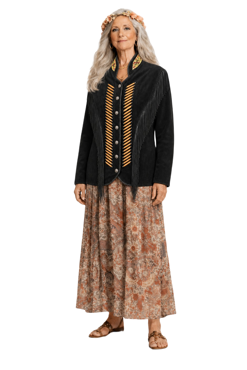 1970s Black Suede Womens Jacket - Model