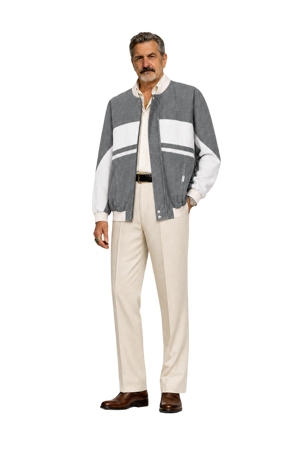 1980s Gray Nylon Jacket - Model