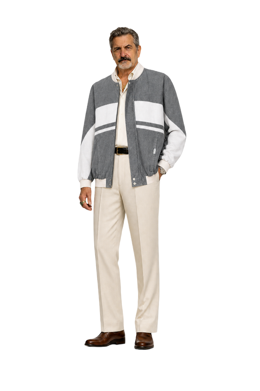 1980s Gray Nylon Jacket - Model