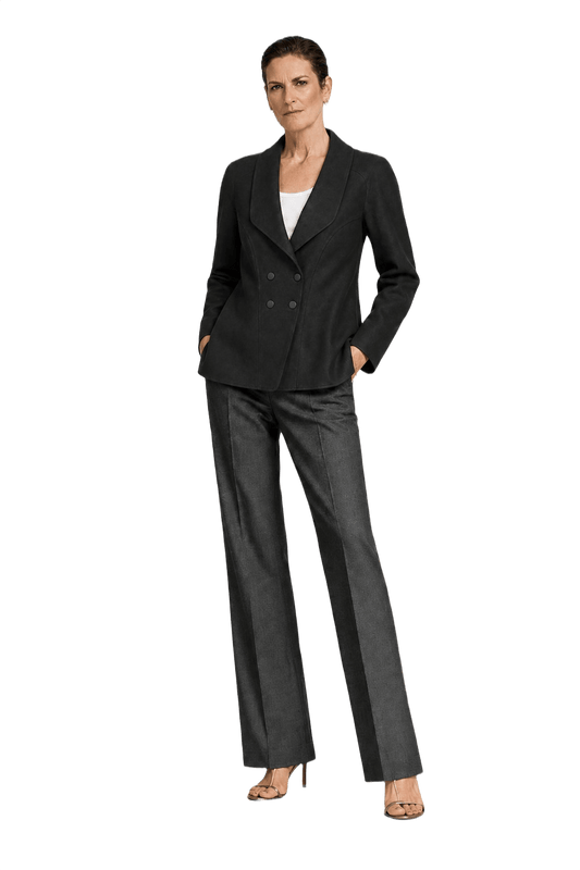 1990s Black Wool Blend Blazer - Model