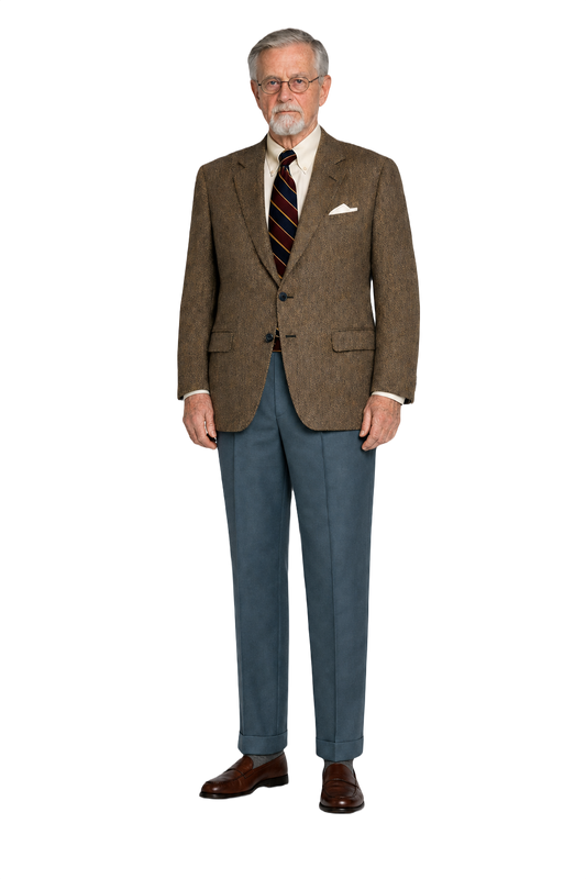 1960s Teal Wool Blend Trousers - Model