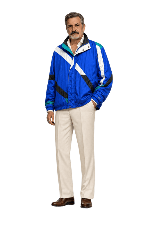 1980s Blue Nylon Windbreaker - Model