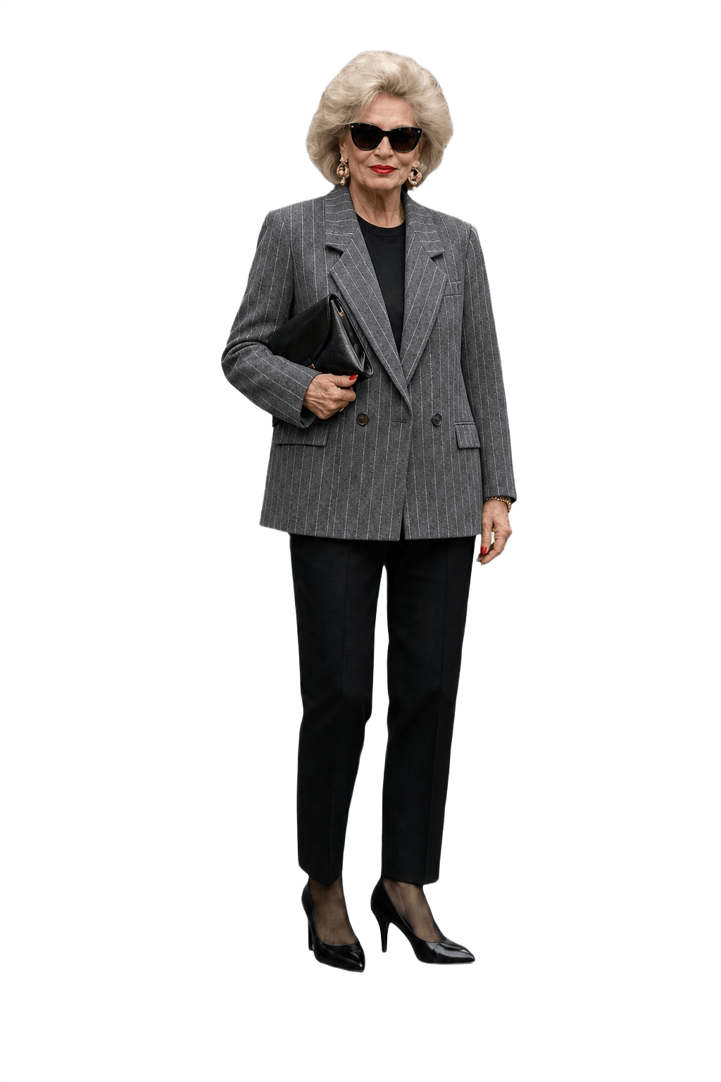 1980s Charcoal Grey Wool Blazer - Model