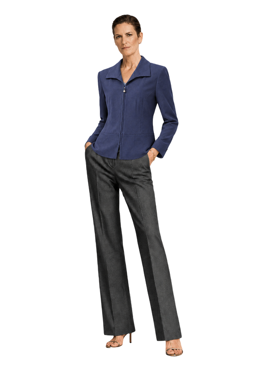 1990s Navy Blue Wool Blend Jacket - Model