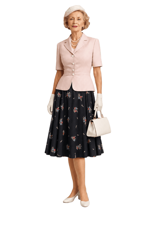 1950s Black Wool Skirt - Model