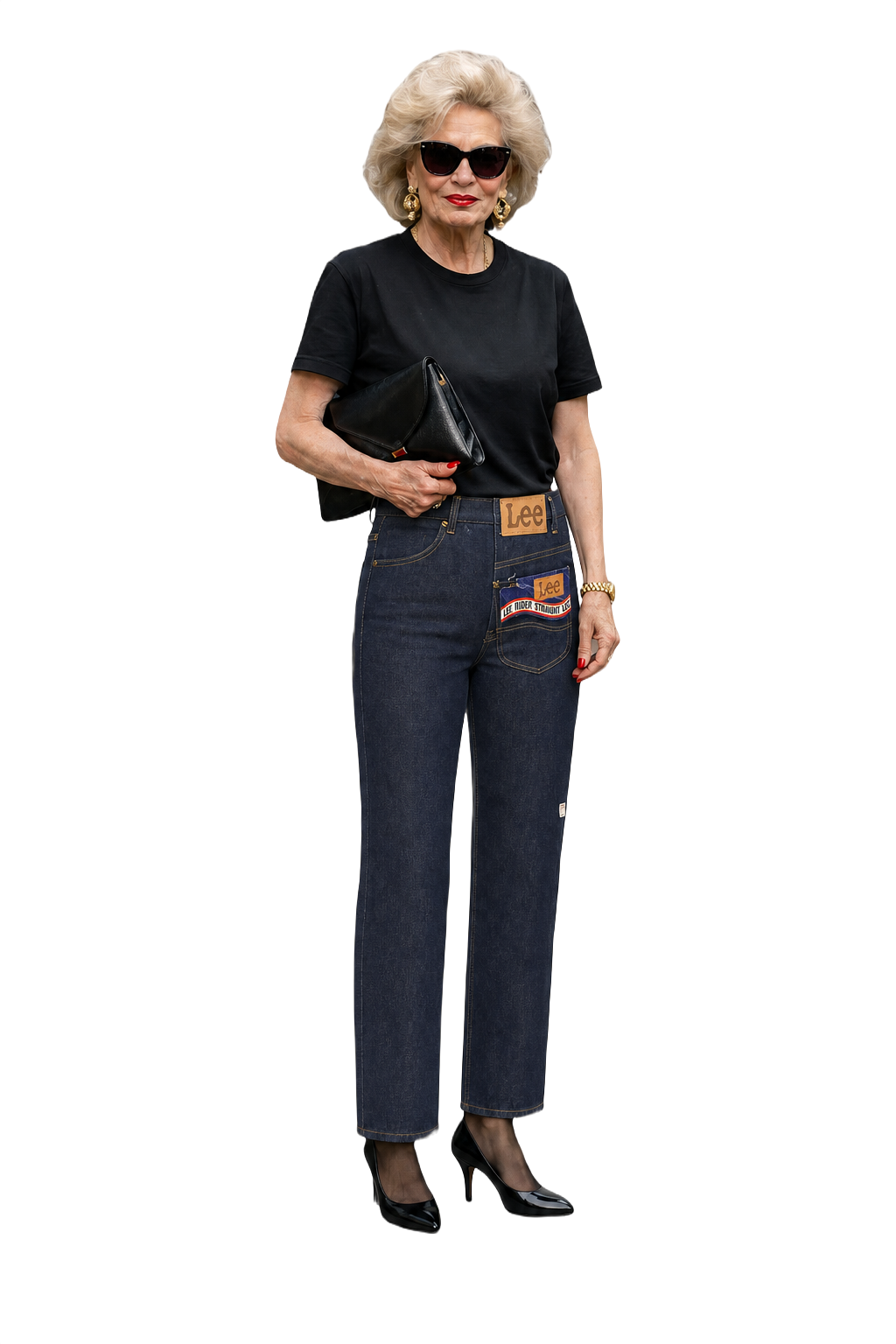 1970s Dark Blue Denim Lee Jeans - Model