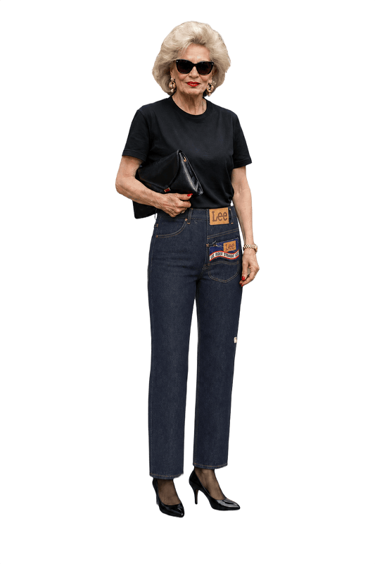1970s Dark Blue Denim Lee Jeans - Model