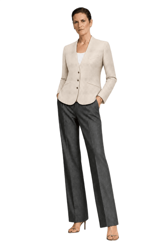 1990s Cream Wool Blend Blazer - Model