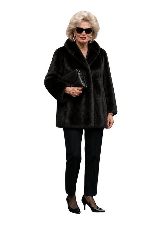 1980s Black Fur Coat - Model