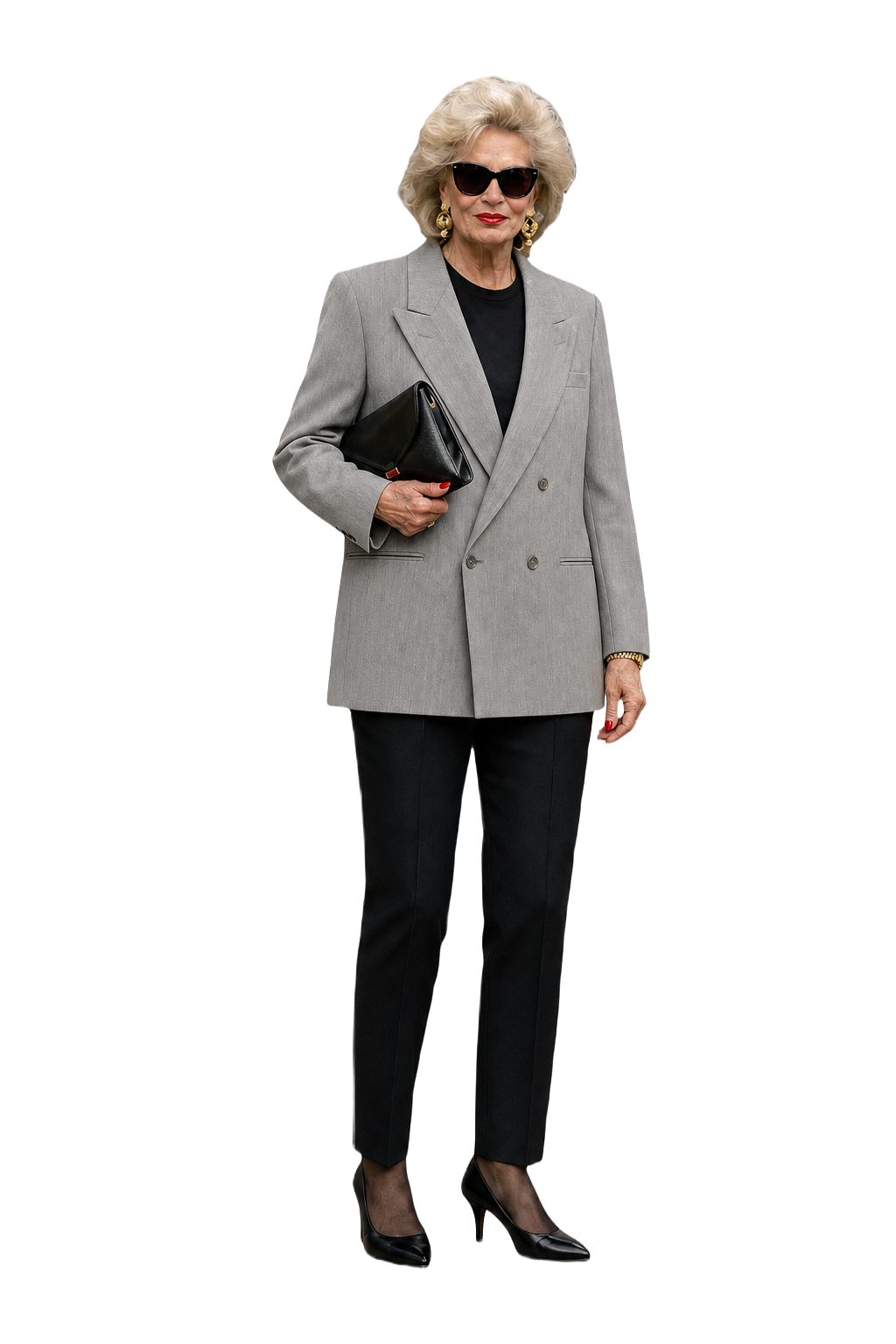 1980s YSL Light Grey Smooth Blazer - Model